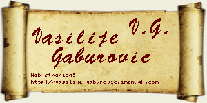 Vasilije Gaburović vizit kartica